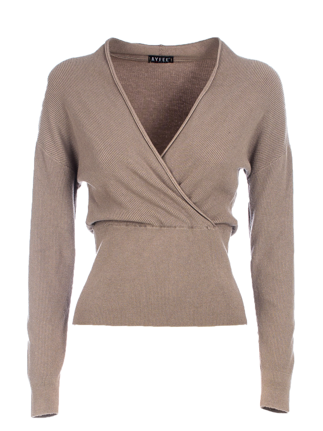 MAGLIA CALATA SCOLLO INCROCIATO, TG UNICA - TAUPE